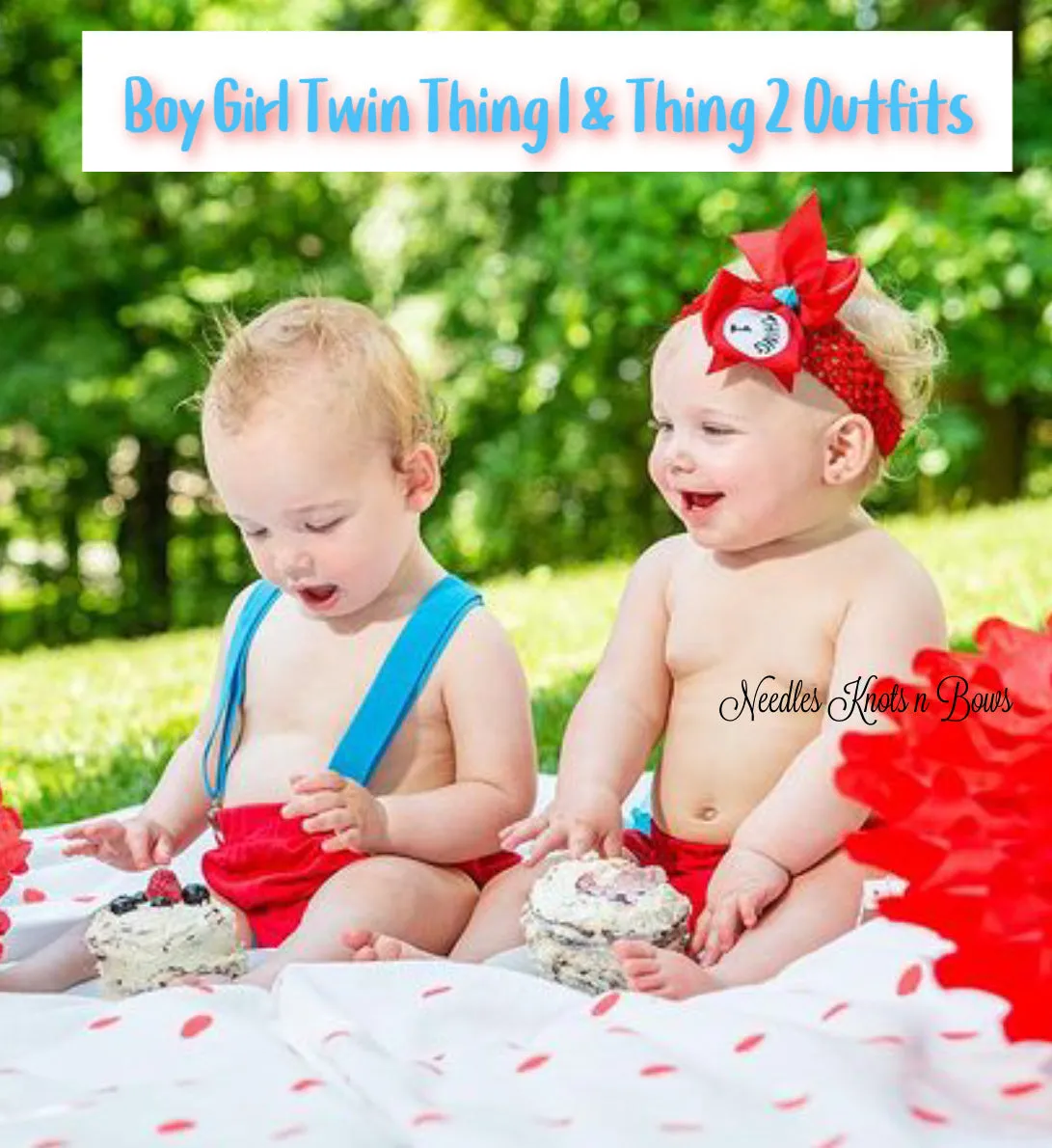 Girls Thing 1 & Thing 2 Outfits, Twin Outfits