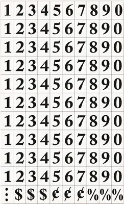 Interchangeable Magnetic Characters Numbers Black 3/4 Inch  H