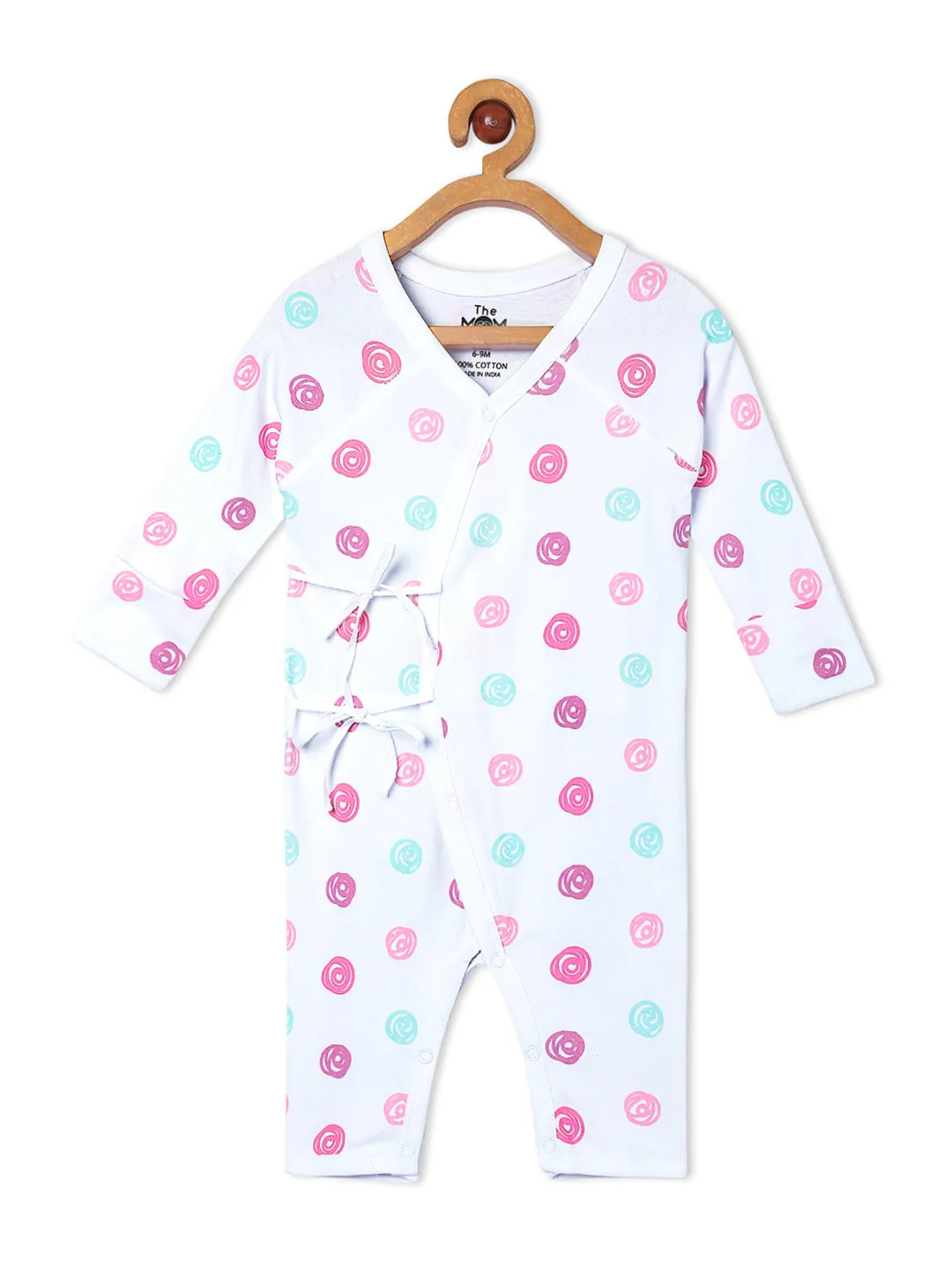 Jabla Infant Romper Combo Of 2: Pink Drops-Roses