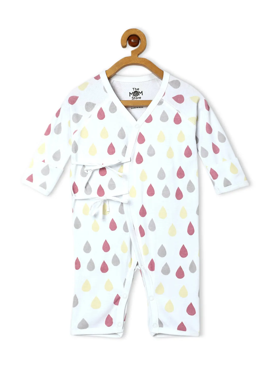 Jabla Infant Romper Combo Of 2: Pink Drops-Roses