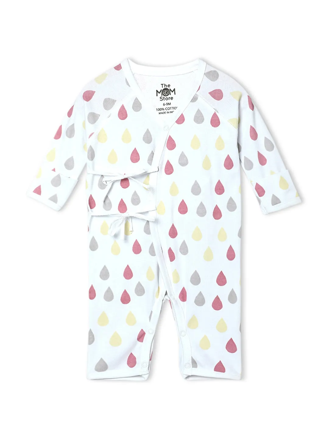 Jabla Infant Romper Combo Of 2: Pink Drops-Roses