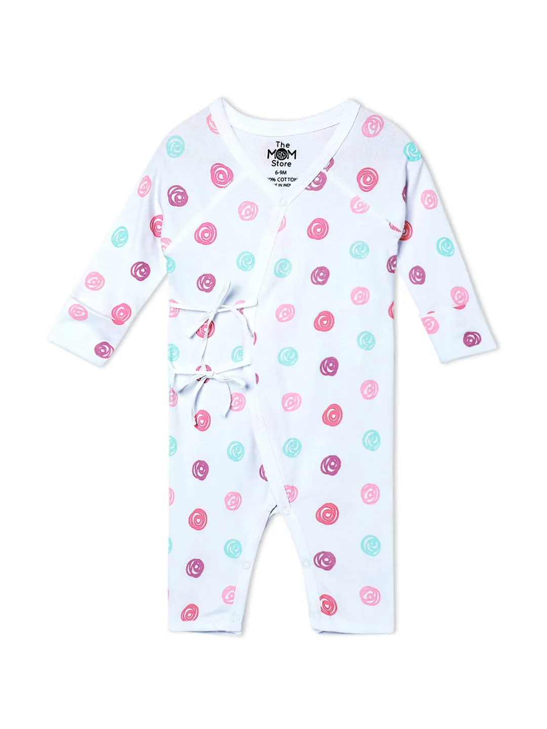 Jabla Infant Romper Combo Of 2: Pink Drops-Roses