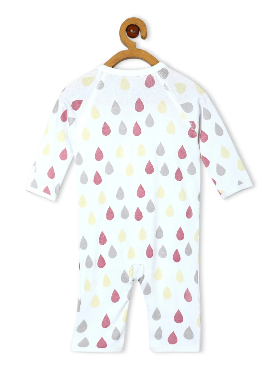 Jabla Infant Romper Combo Of 2: Pink Drops-Roses