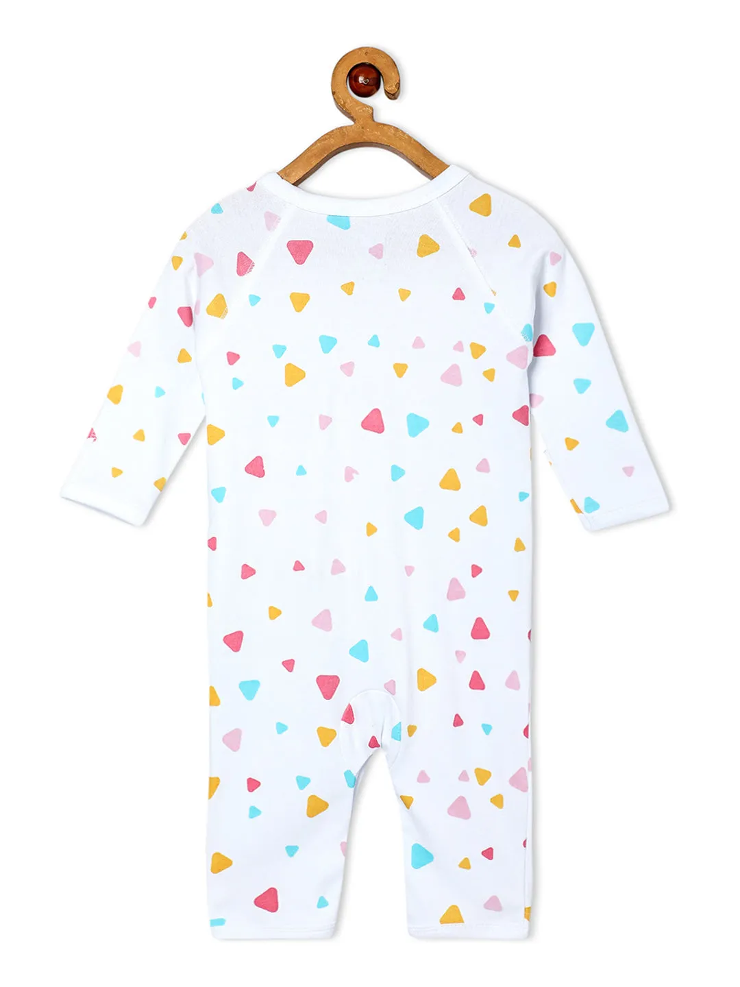 Jabla Infant Romper Combo Of 3: Rainbow Dazzler-Hearts And Fluffs-Triangles