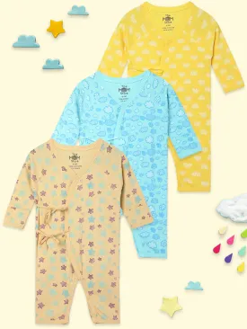 Jabla Infant Romper Combo Of 3: The Astros-Cloudy Celios-The Sun Crown