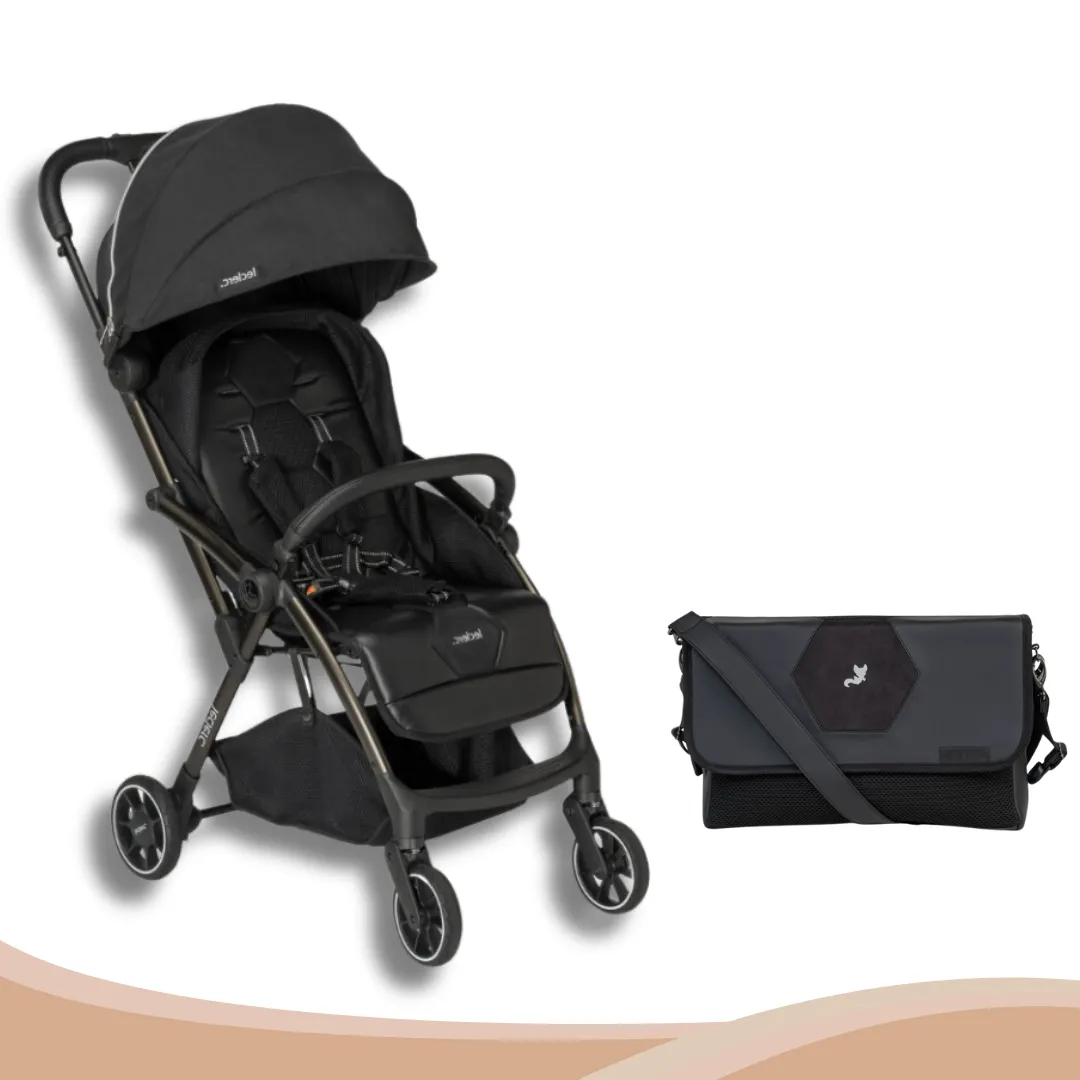 Leclercbaby Bundle Deal Hexagon Carbon Black (Stroller   Diaper Bag)