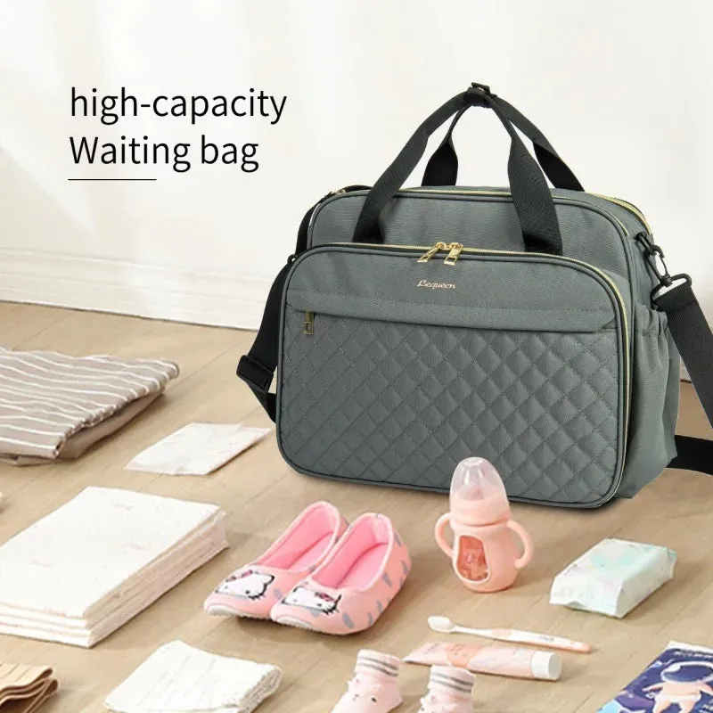 LEQUEEN New Style Waterproof Diaper Bag Black Large Capacity Travel Bag Multifunctional Maternity Mother Baby Stroller Bags