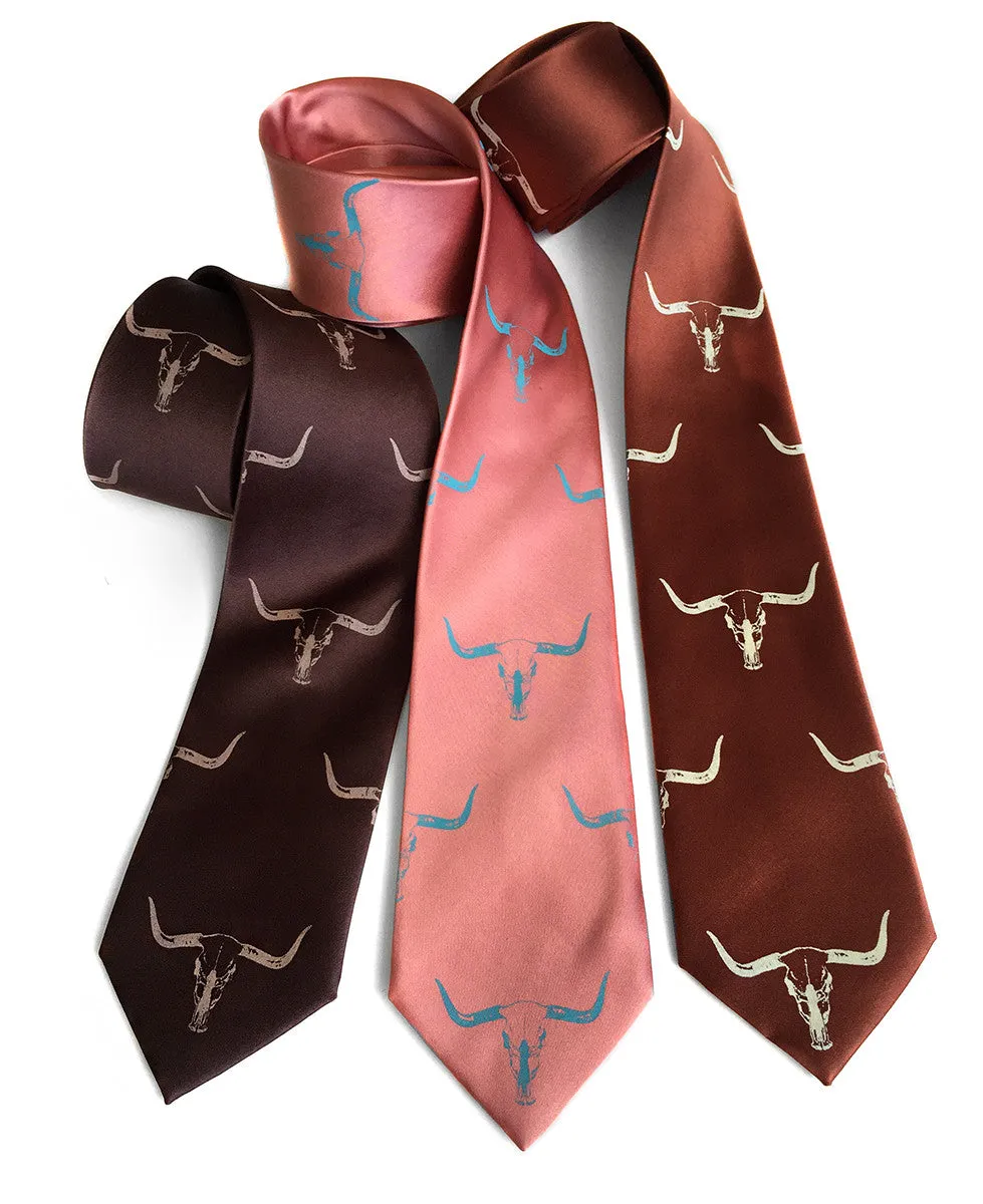 Longhorn Steer Skull Necktie