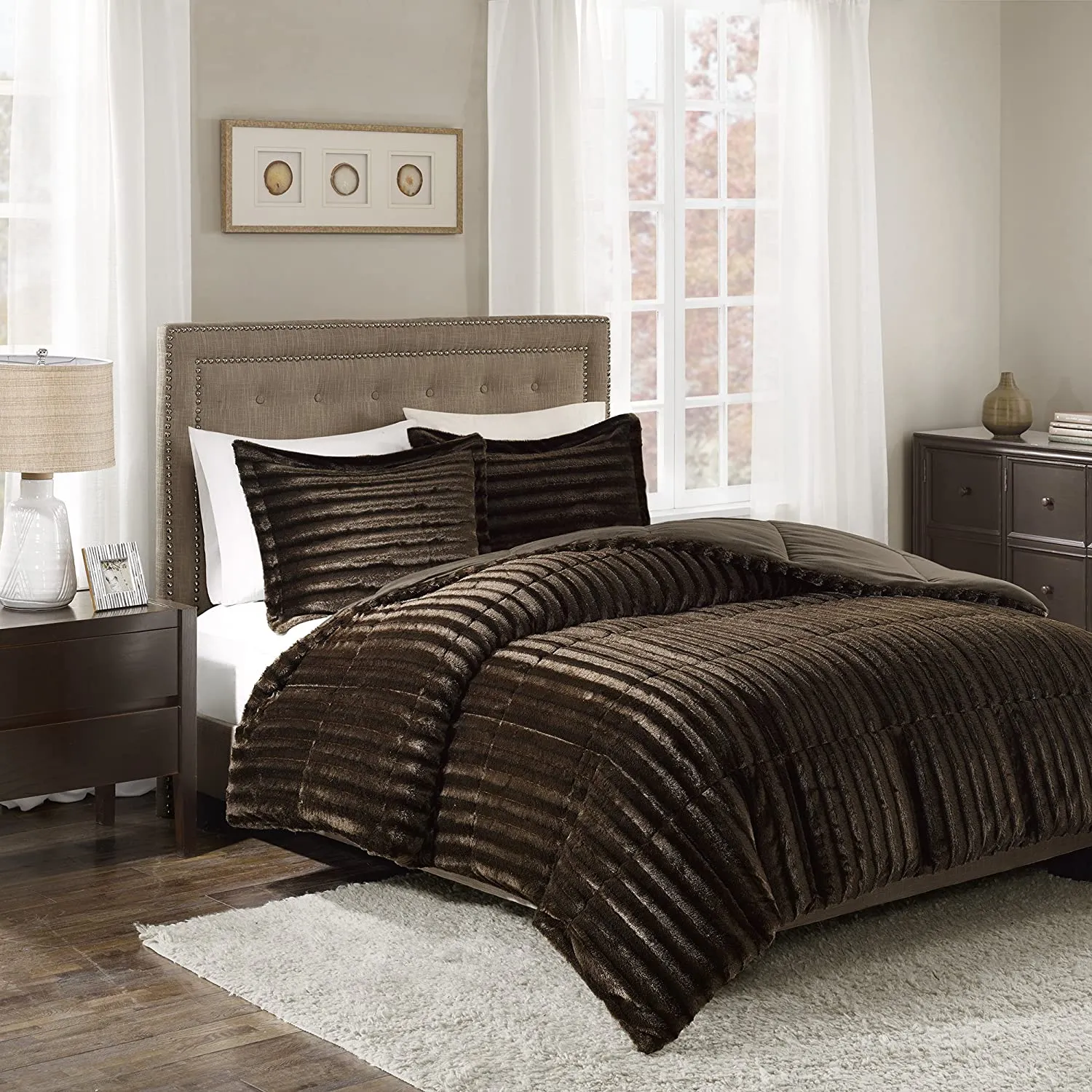 Madison Park Chocolate Velvet Bed Set