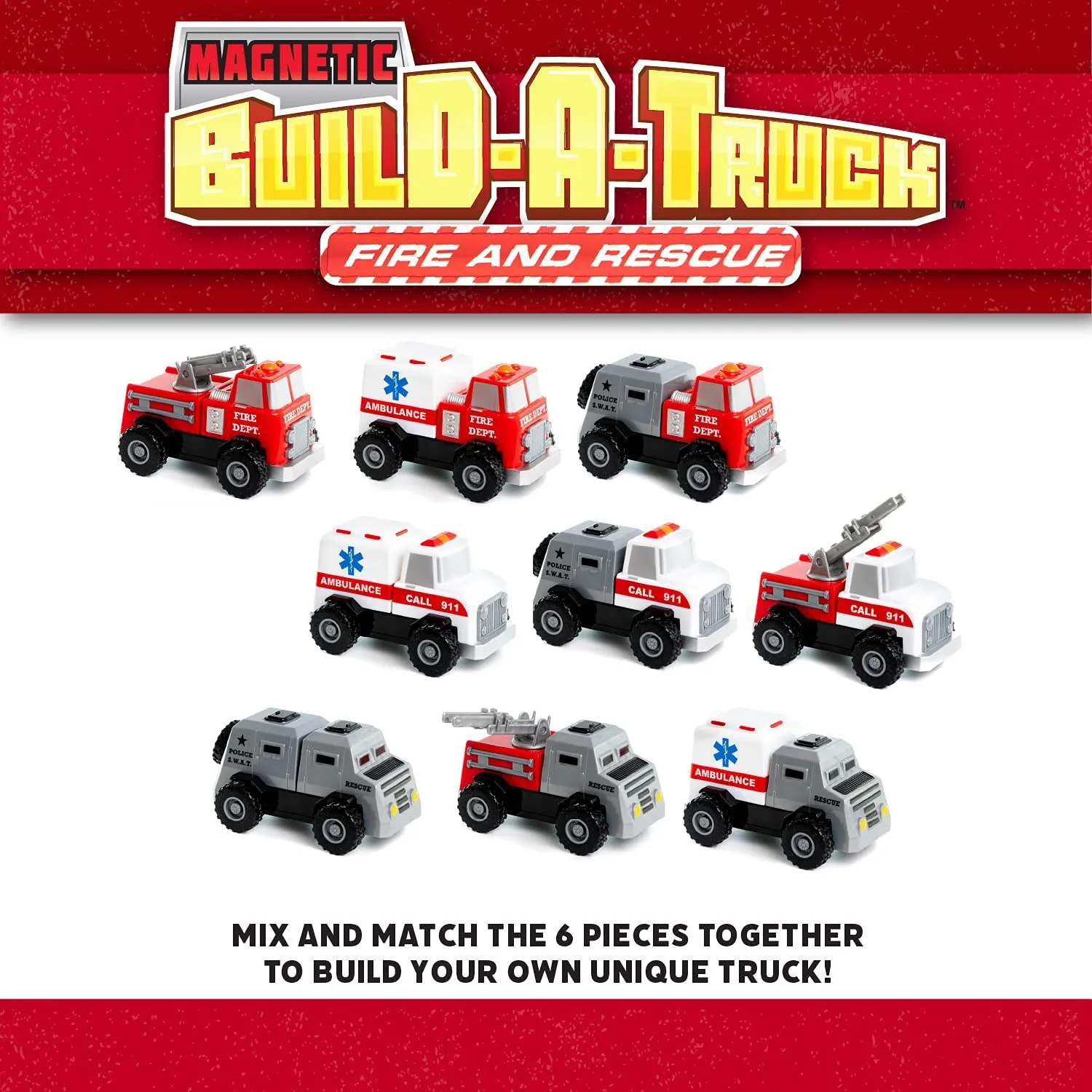 Magnetic Build-a-Truck - Fire and Rescue