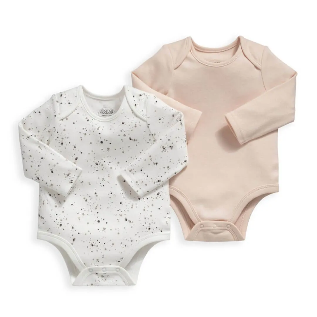 Mamas and Papas Spot Long Sleeve Bodysuits - 2 Piece Pack