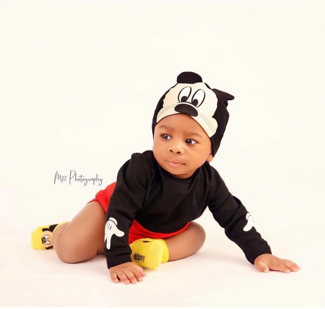 Mickey Mouse Bodysuits & Beanie  Cap