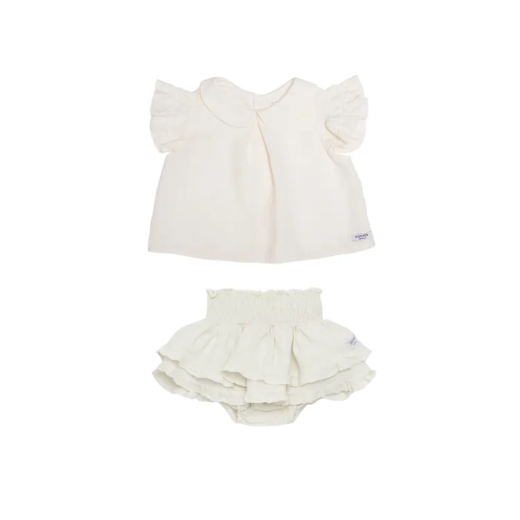 MIMI BLOUSE/VAIBI BLOOMERS-Off White