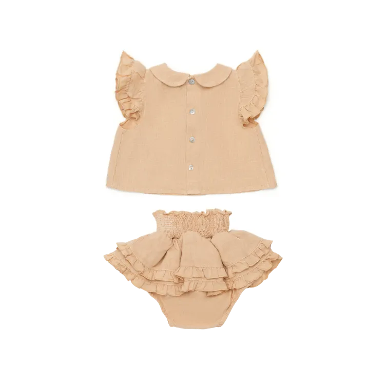 MIMI BLOUSE/VAIBI BLOOMERS-Rose Latte