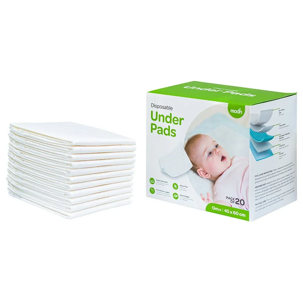 Moon Disposable Under Pads Diaper Changing Kits White