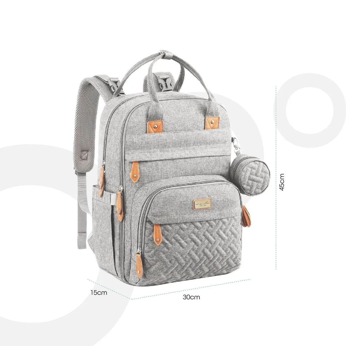 Moon KaryMe with pacifier case Diaper Bags Grey