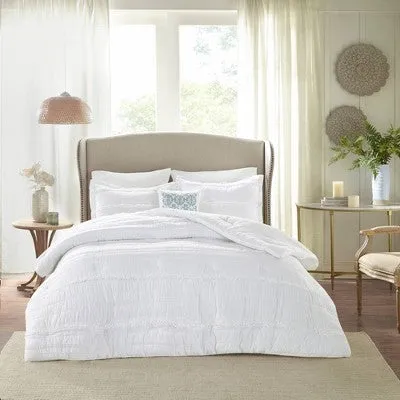 New - Alexis Comforter Set (Queen) White - 5pc