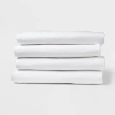 New - Queen 4pk Fitted Sheet White - Room Essentials