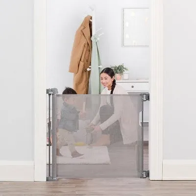 NEW - Regalo Fabric Retractable Baby Gate - Gray