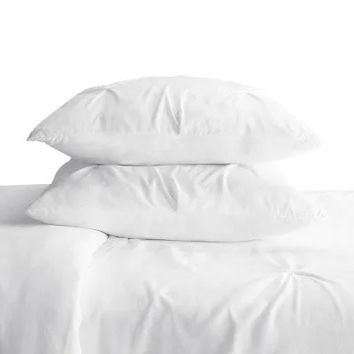 New - Twin XL 2pc Simply Clean Pleated Duvet Set White - Serta