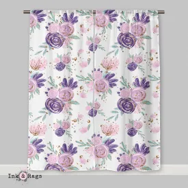 Panda Girl Fashion Floral Curtains