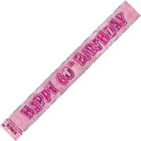 Pink Foil 60th Birthday Banner