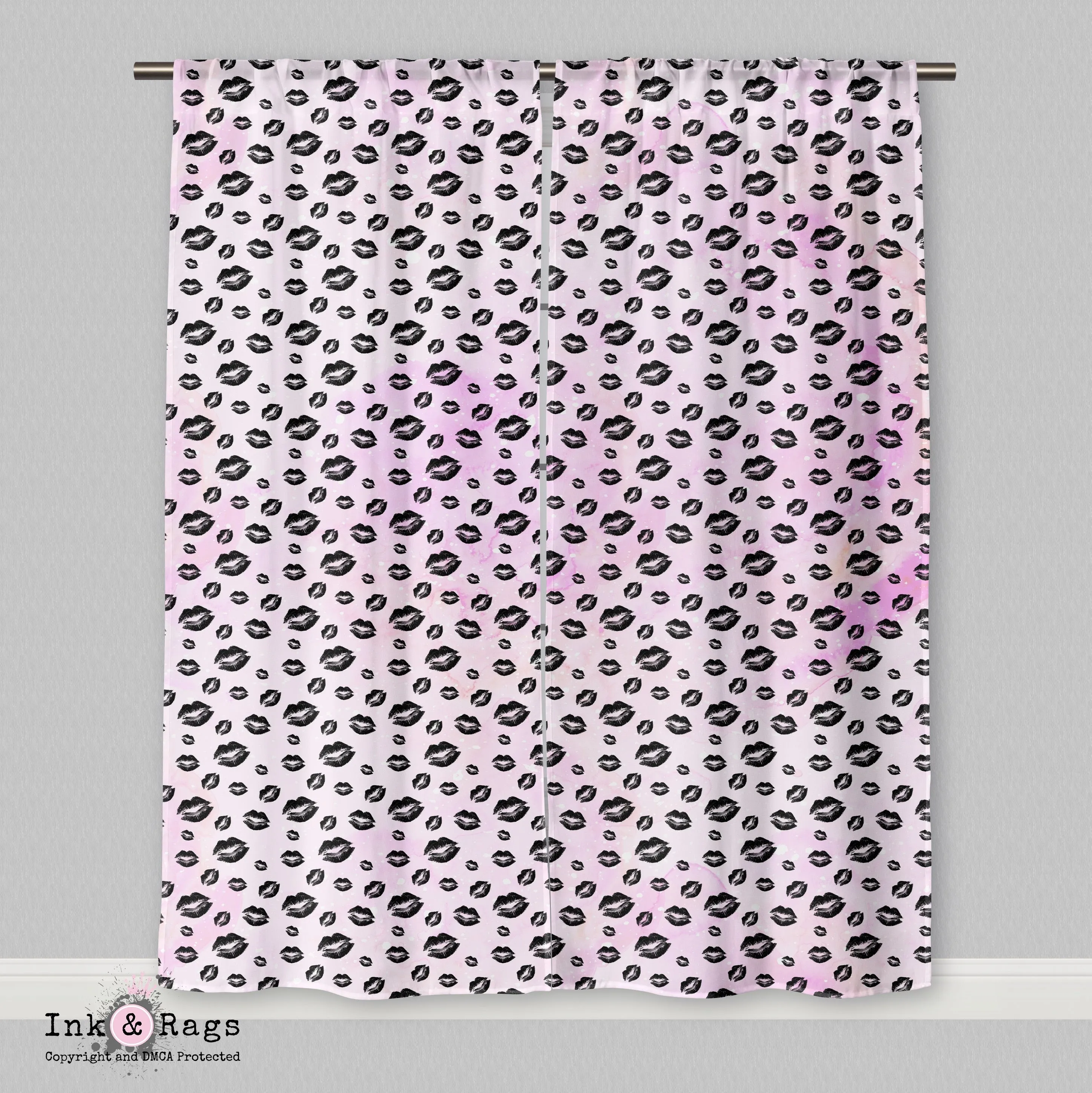 Pug Love A Girls Best Friend Fashion Curtains