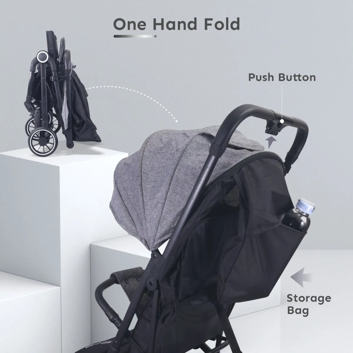 R for Rabbit Pocket Air Stroller- Grey