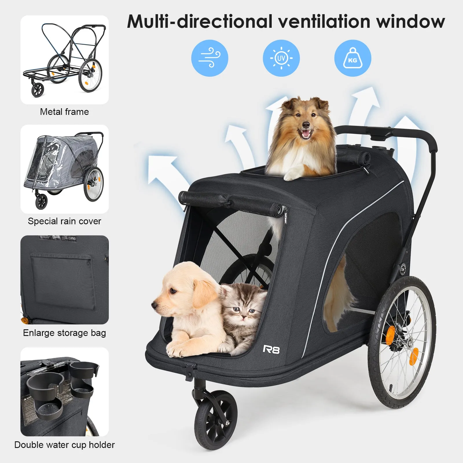 R8 Foldable Pet Stroller