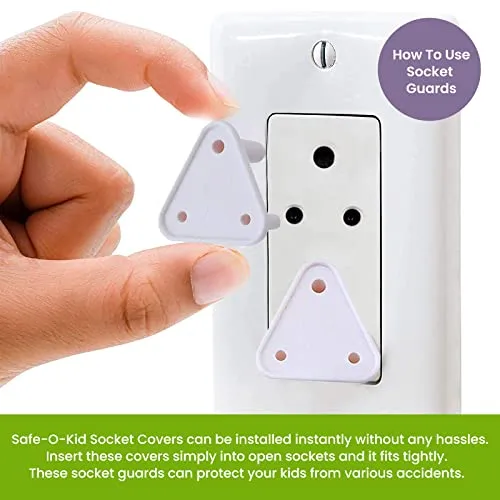 Safe-O-Kid, Socket Guards for Baby Safety, White, pack of -15