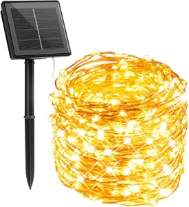 Solar Powered 200 LED 72ft Copper Wire Fairy Light 72' - 8 Light Modes