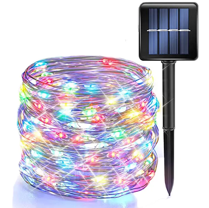 Solar Powered 200 LED 72ft Copper Wire Fairy Light 72' - 8 Light Modes