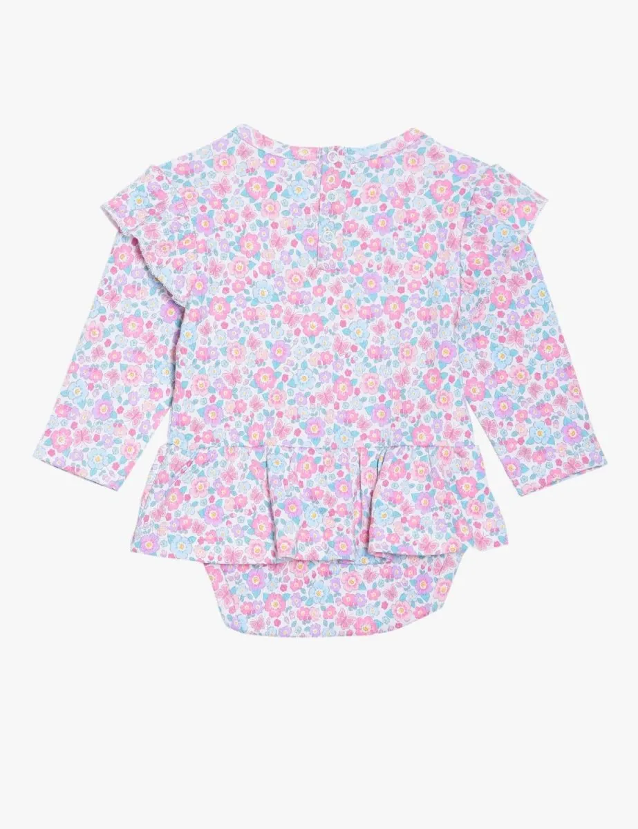 Spring Blooms Girls Skirted Onesie