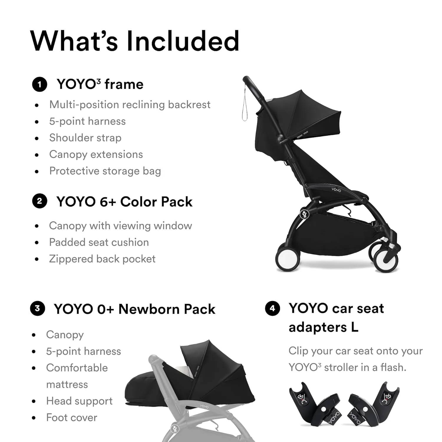 Stokke YOYO3 from Newborn to Toddler (Stroller Adapter Newborn Pack)