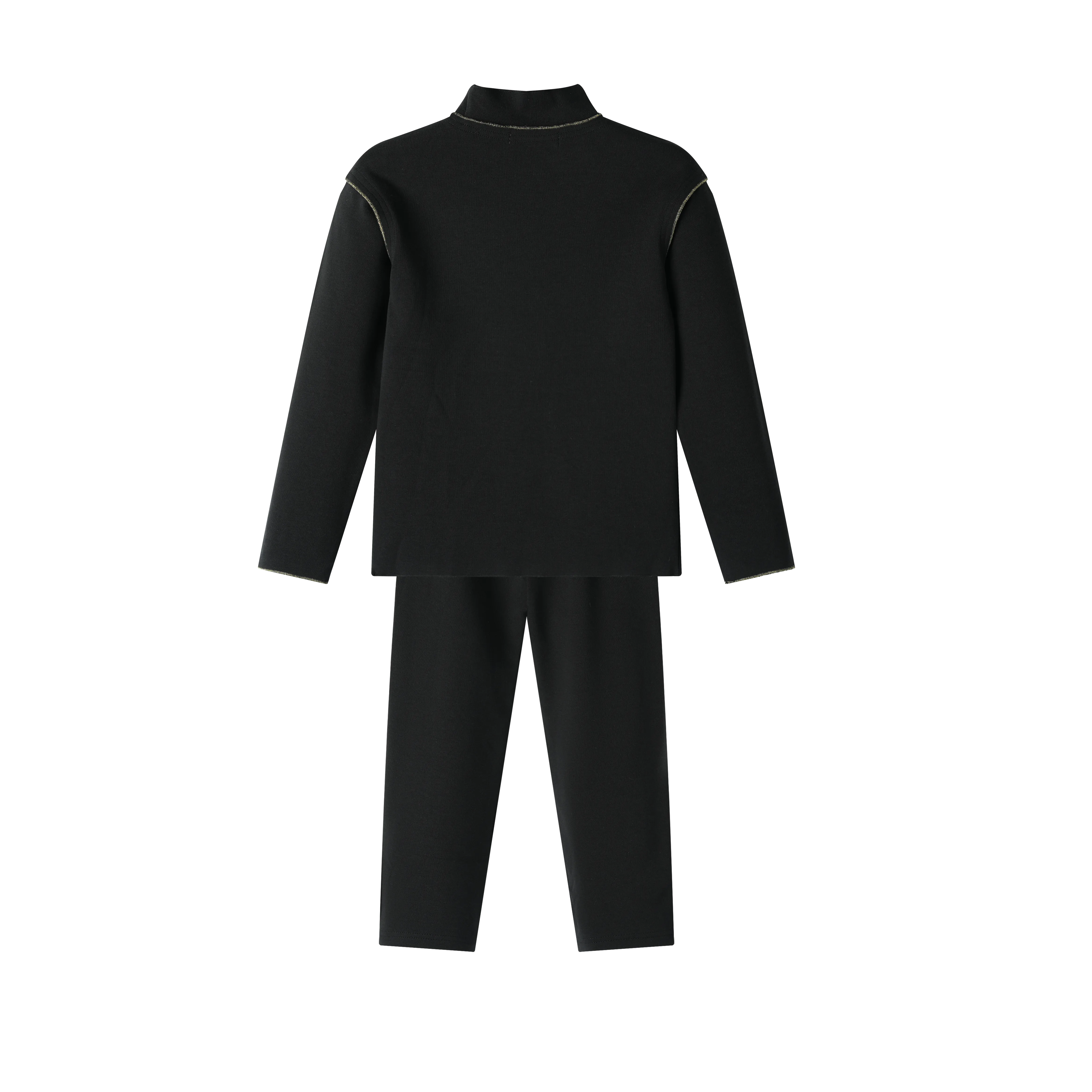 TURTLENECK BOYS 2 PC SET-BLACK